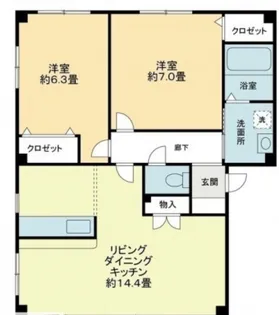 フォブール世俵A【2階】の間取り