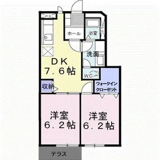 2DKの間取り画像