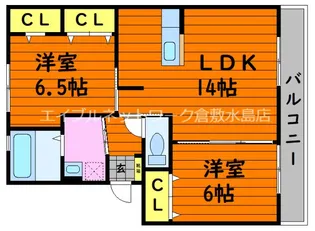 カリス【105号室】の間取り