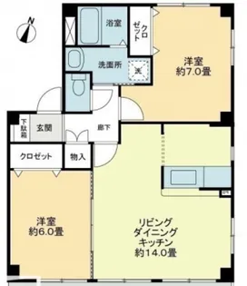 フォブール世俵B【3階】の間取り