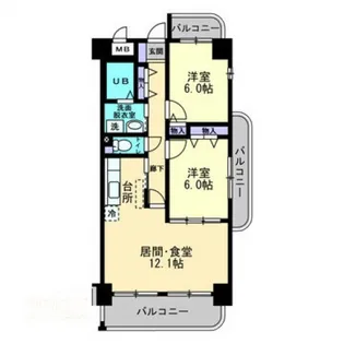 メゾンプロスペール【6階】の間取り