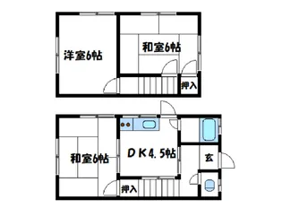 河村西深津住宅 北【1号室】の間取り