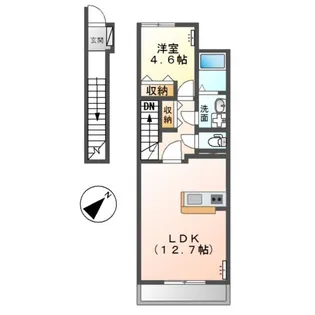 ミルキーウェイ酒津【2階】の間取り