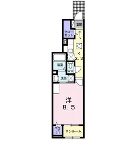 ジュネス アクア【1階】の間取り
