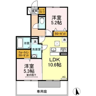 ルミエール D棟【1階】の間取り