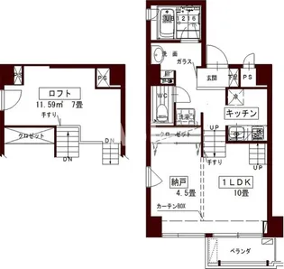 1LDKの間取り画像