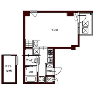 コリドールバリ【103号室】の間取り