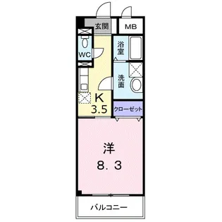 グランディール太田B【3階】の間取り