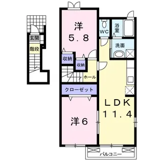 ヴァン・リジェール【2階】の間取り