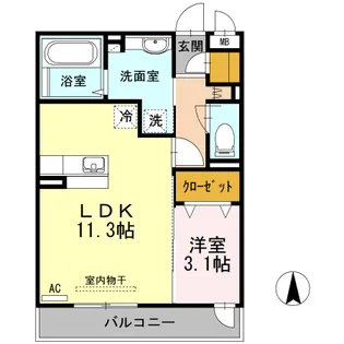 KRANE B棟【3階】の間取り