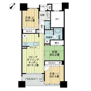 サーパス中央町弐番館【2階】の間取り