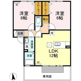 セジュール六条 A棟【1階】の間取り