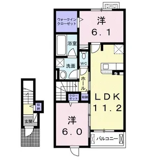 ウエスト ディオスⅡ【2階】の間取り