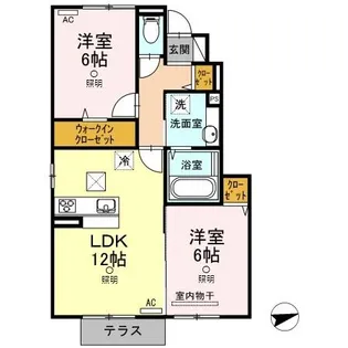 ベイ ブランシェ A棟【1階】の間取り