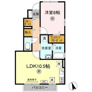 岡山県倉敷市老松町3丁目【アパート】の間取り