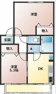 サンカムール【202号室】の間取り