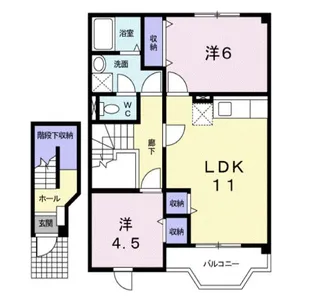 クレストール来山B【2階】の間取り