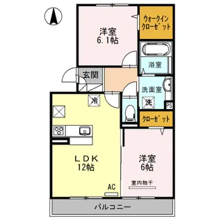 2LDKの間取り画像