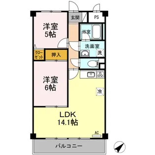 グリーンハイツ中島【103号室】の間取り