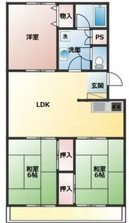 サンリーブハイツ【2階】の間取り