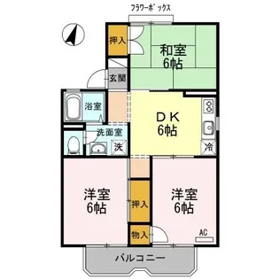 パレーシャル足高 1号棟【2階】の間取り