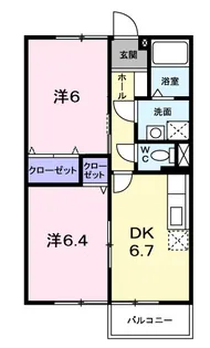スカイハイツ川井【1階】の間取り