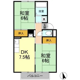 2DKの間取り画像