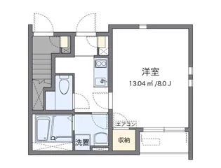 クレイノオリージャ多賀町【101号室】の間取り