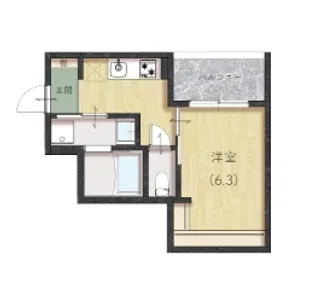 1Kの間取り画像