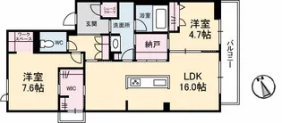 ザ ヘリテージ野上【2階】の間取り