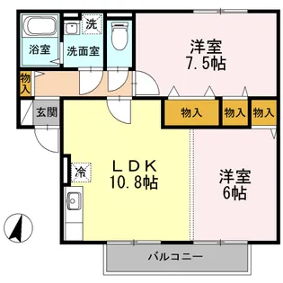 クニーズコート B【202号室】の間取り