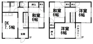 広島県福山市木之庄町2丁目【一戸建】の間取り