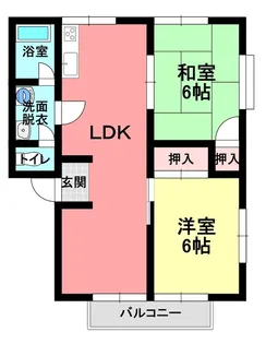 サンハイツA【1階】の間取り