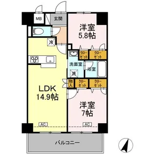 セレーノ福山駅前【9階】の間取り