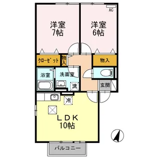 セジュールミゾカワ B【101号室】の間取り