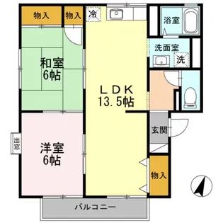 ピースフルいのうえ A棟【1階】の間取り