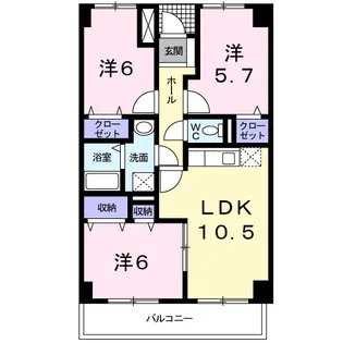 ミレニアム・アリュール【3階】の間取り