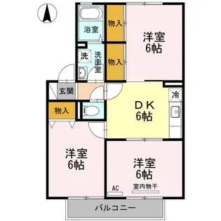 サンコート橋塚【1階】の間取り