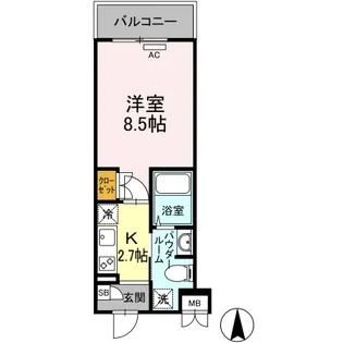 ラ・ヴィ・アン・ローズ南本庄【1階】の間取り