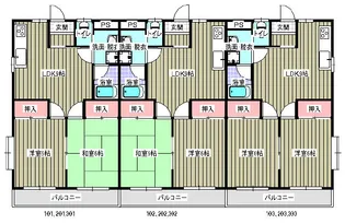 サン・オーレ城北【3階】の間取り