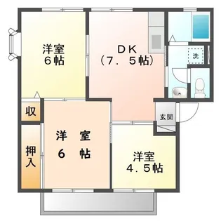 サンビレッジローズA.B.C ペット(犬)【B101号室号室】の間取り
