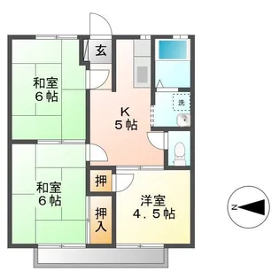 サンライフメートA・B【B102号室号室】の間取り