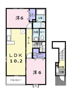 ラフレシールA【2階】の間取り