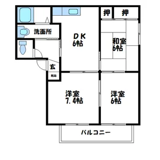 オーキッドA【102号室】の間取り