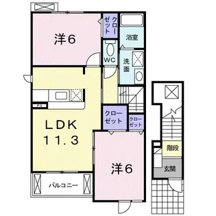 リヴィエール ロジュマン【2階】の間取り