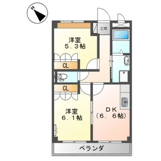 グリーンフィールド【2階】の間取り