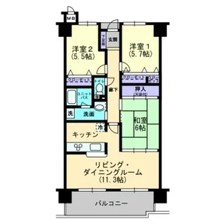 アルファステイツ光南町【203号室】の間取り