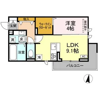 D-ROOM桜馬場【1階】の間取り