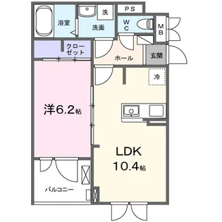 カーサ・ソレイユ B【2階】の間取り