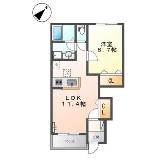 グランノワール【1階】の間取り